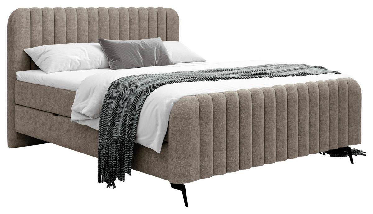 Boxbett Liam K - Schwarz/Braun, MODERN, Holz/Holzwerkstoff (160/200cm) - MID.YOU