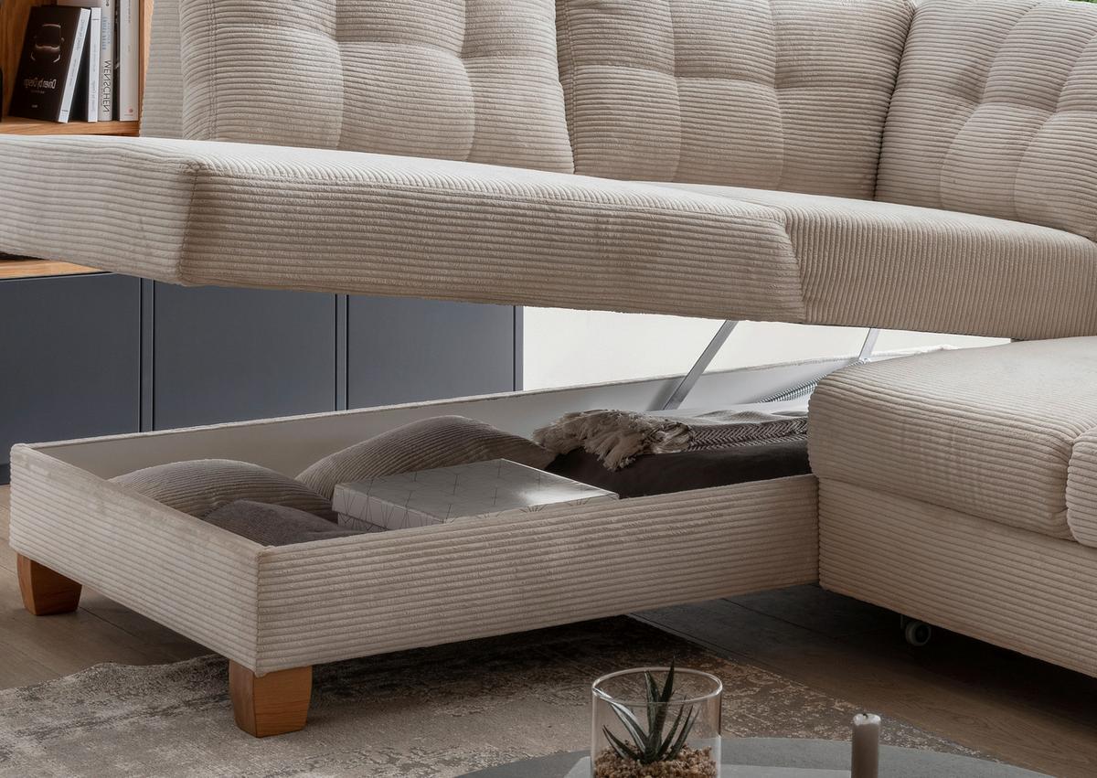 Ecksofa Brizzini, Beige S: 206x274 Cm - Beige/Naturfarben, MODERN, Textil (206/274cm) - Livetastic