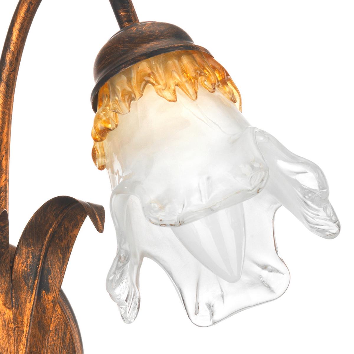 Wandleuchte 4984/Ap1 - Bronzefarben, KONVENTIONELL, Glas/Metall (23/14/28cm)