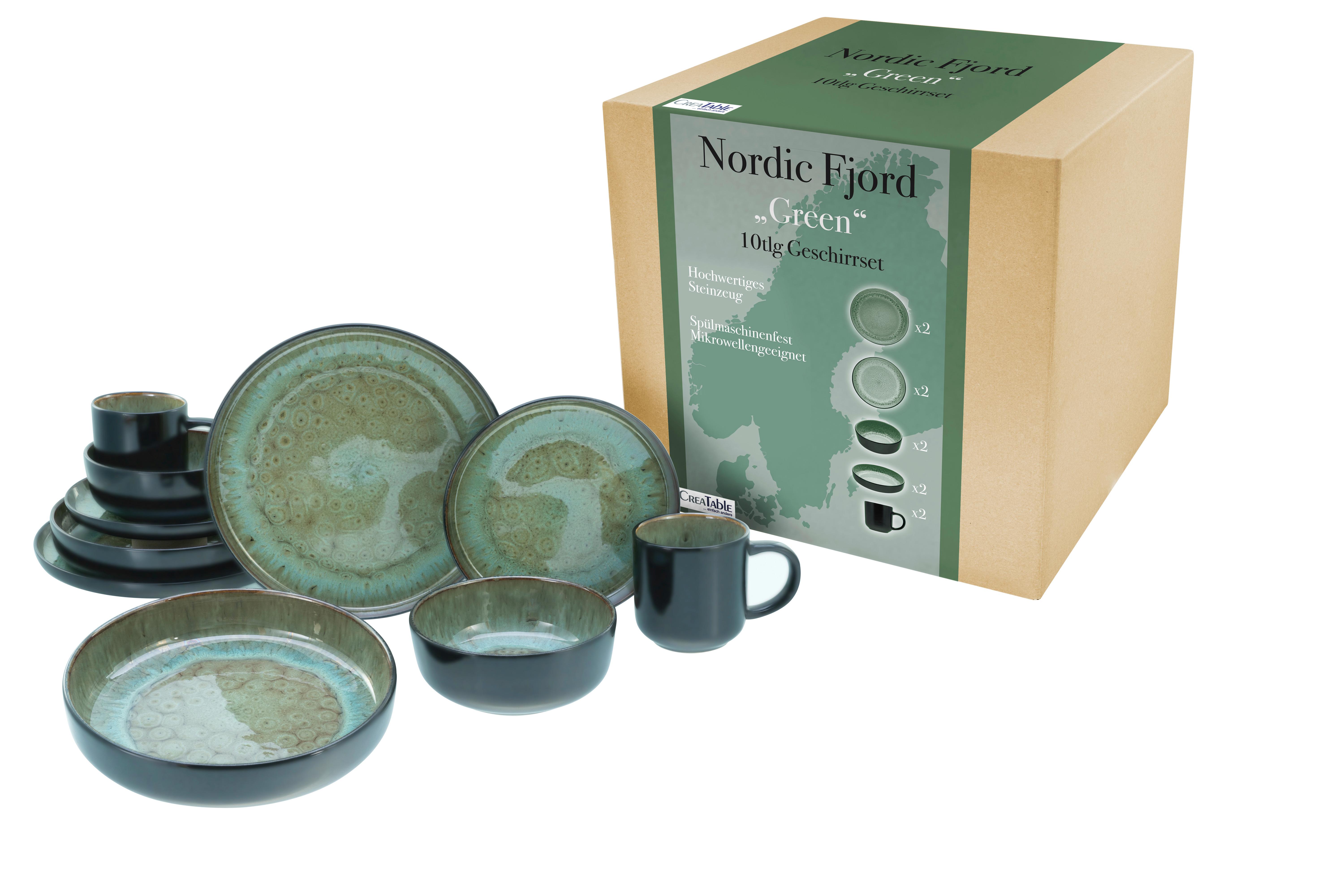 Kombiservice 21554 Nordic Fjord Green - Grün, Trend, Keramik (40/31/33null) - Creatable