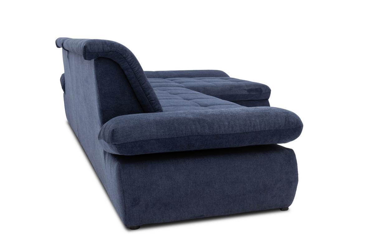 Ecksofa mit Armteilverstellung Moric Dunkelblau Mikrofaser - Chromfarben/Dunkelblau, KONVENTIONELL, Textil (300/172cm) - MID.YOU
