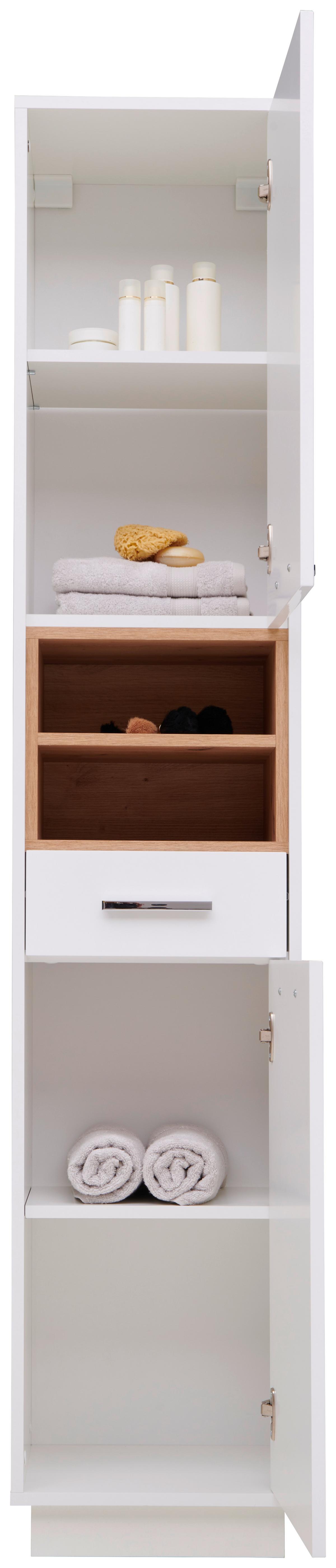 Hochschrank Mit Soft-Close Milano B: 38 cm, Weiß - Weiß, MODERN, Holzwerkstoff (38/190/30cm)