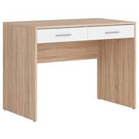 Schreibtisch Nepo Plus Desk Weiß/Sonoma Eiche, L: 100 cm - Weiß/Sonoma Eiche, Design, Holzwerkstoff (100/59/76cm)