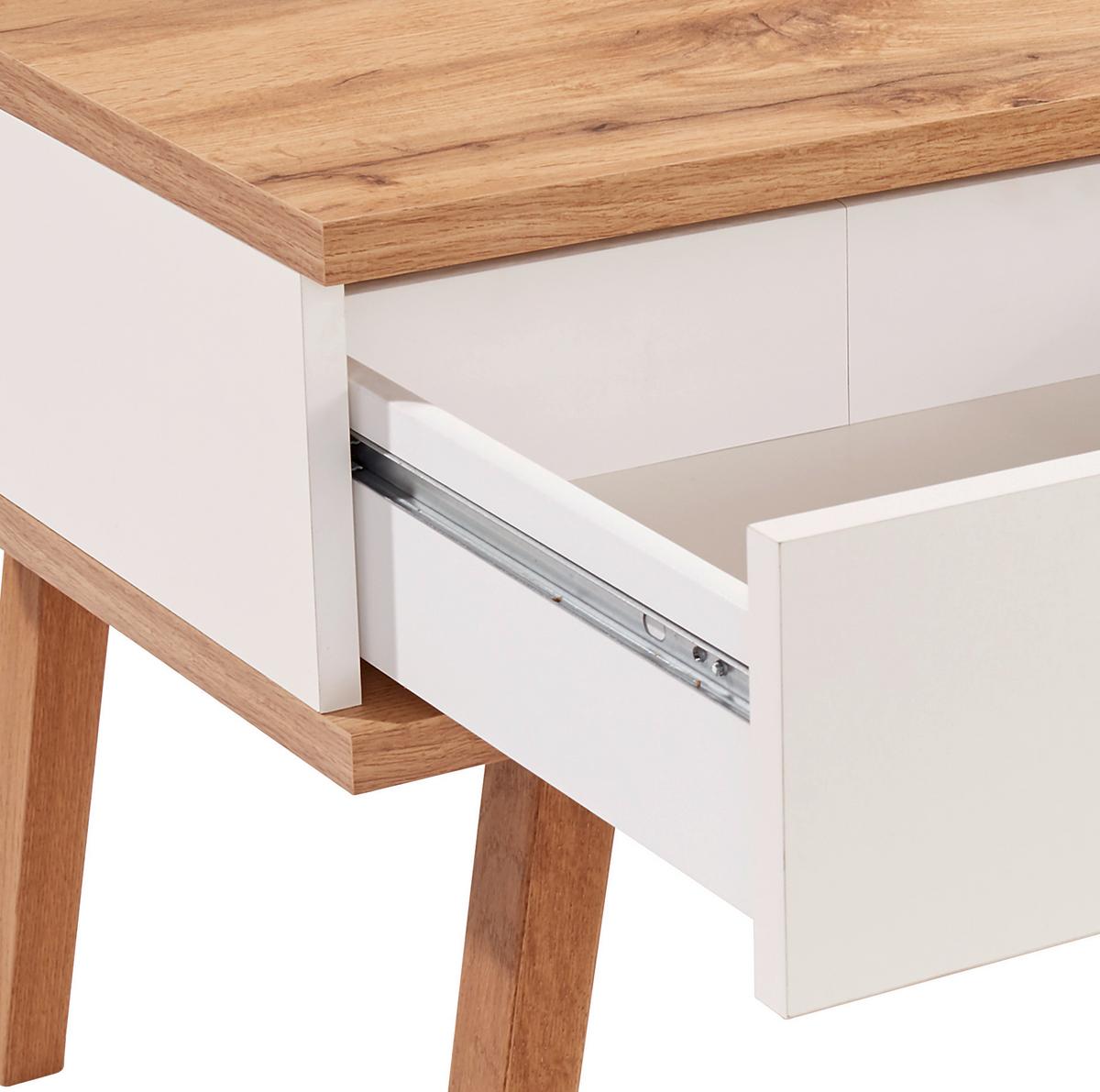 Couchtisch Holz mit Stauraum Turin 6, Weiß/ Eiche Dekor - Eichefarben/Weiß, MODERN, Holz/Holzwerkstoff (110/50/50cm)