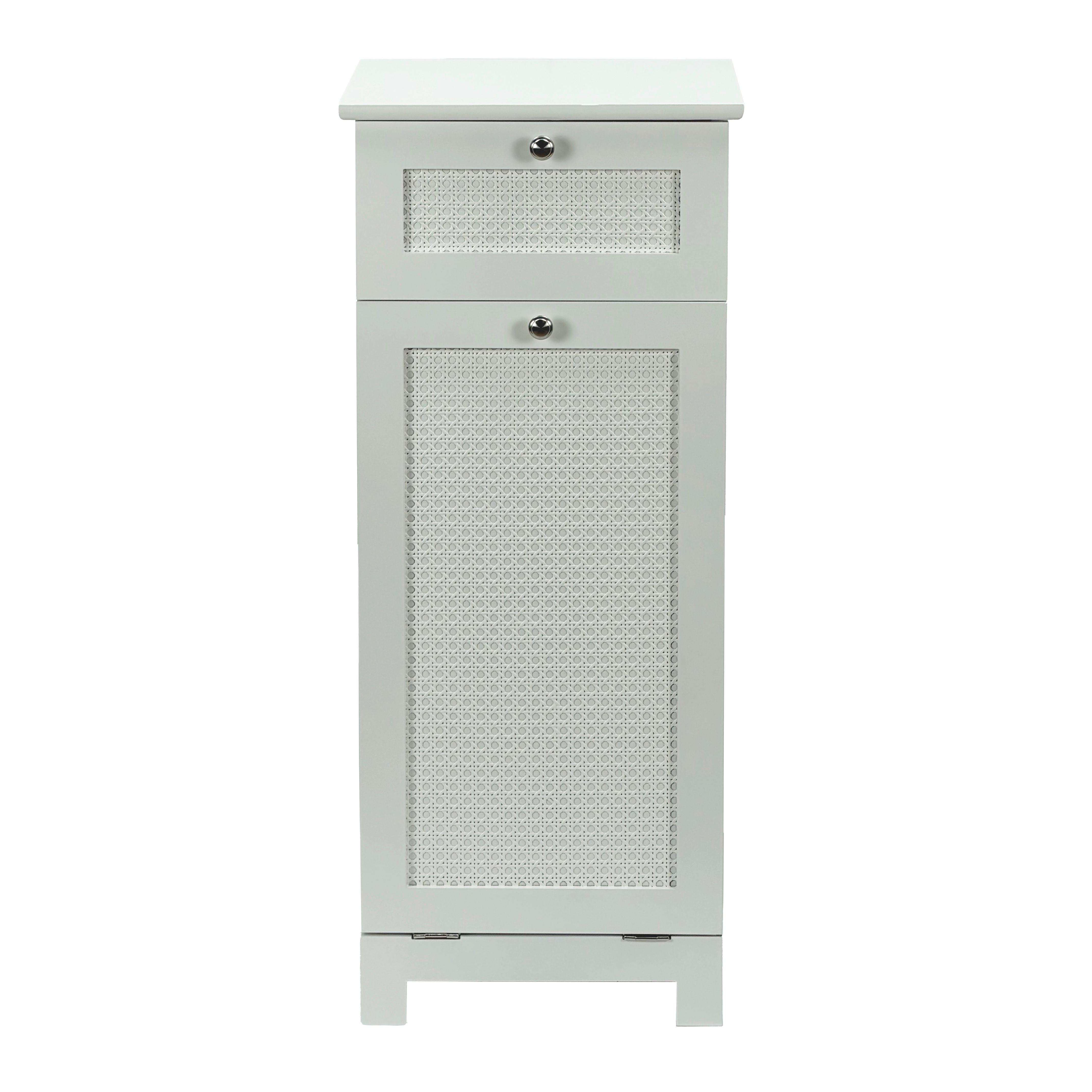 WÄSCHESCHRANK Weiß B: 40cm - Weiß, Design, Holzwerkstoff (40/90/38cm) - Livetastic