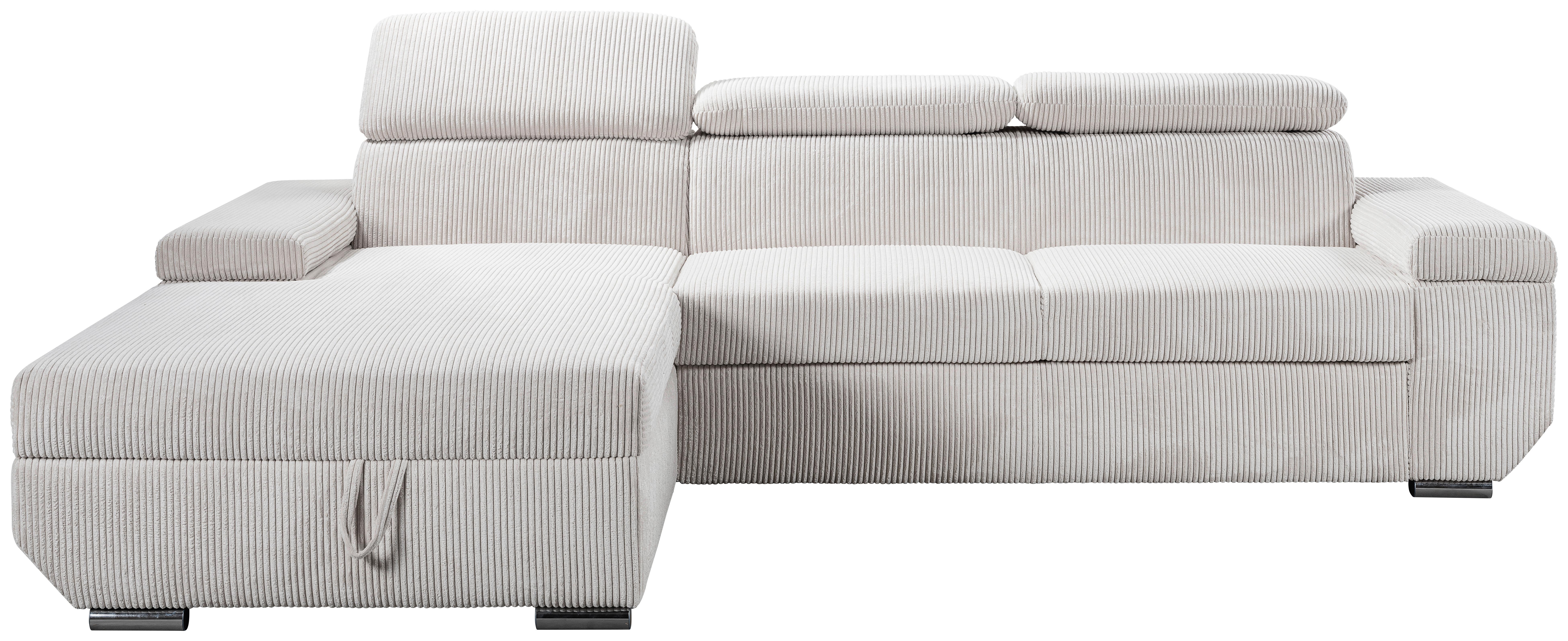 Sofa Lars Beige, Lf: 146x240 Cm - Chromfarben/Creme, Basics, Textil (189/268cm) - Livetastic