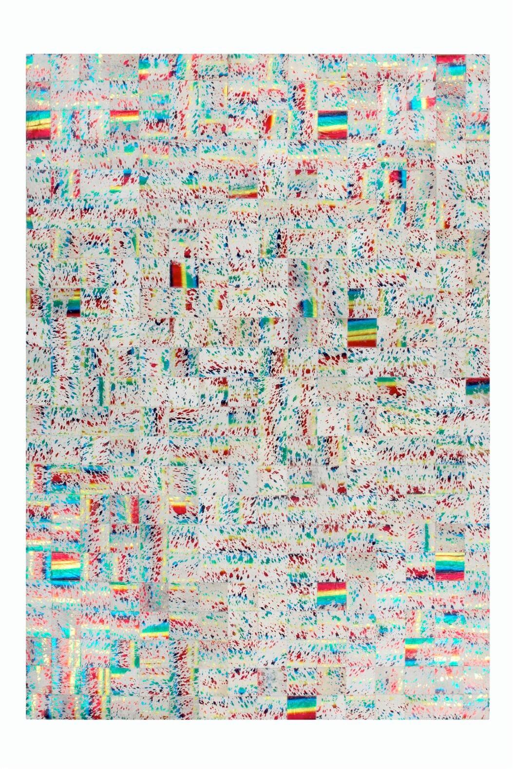 Flachwebteppich Multicolor, Beige, 80x150 Cm - Beige/Multicolor, Design, Leder (80/150cm) - Kayoom