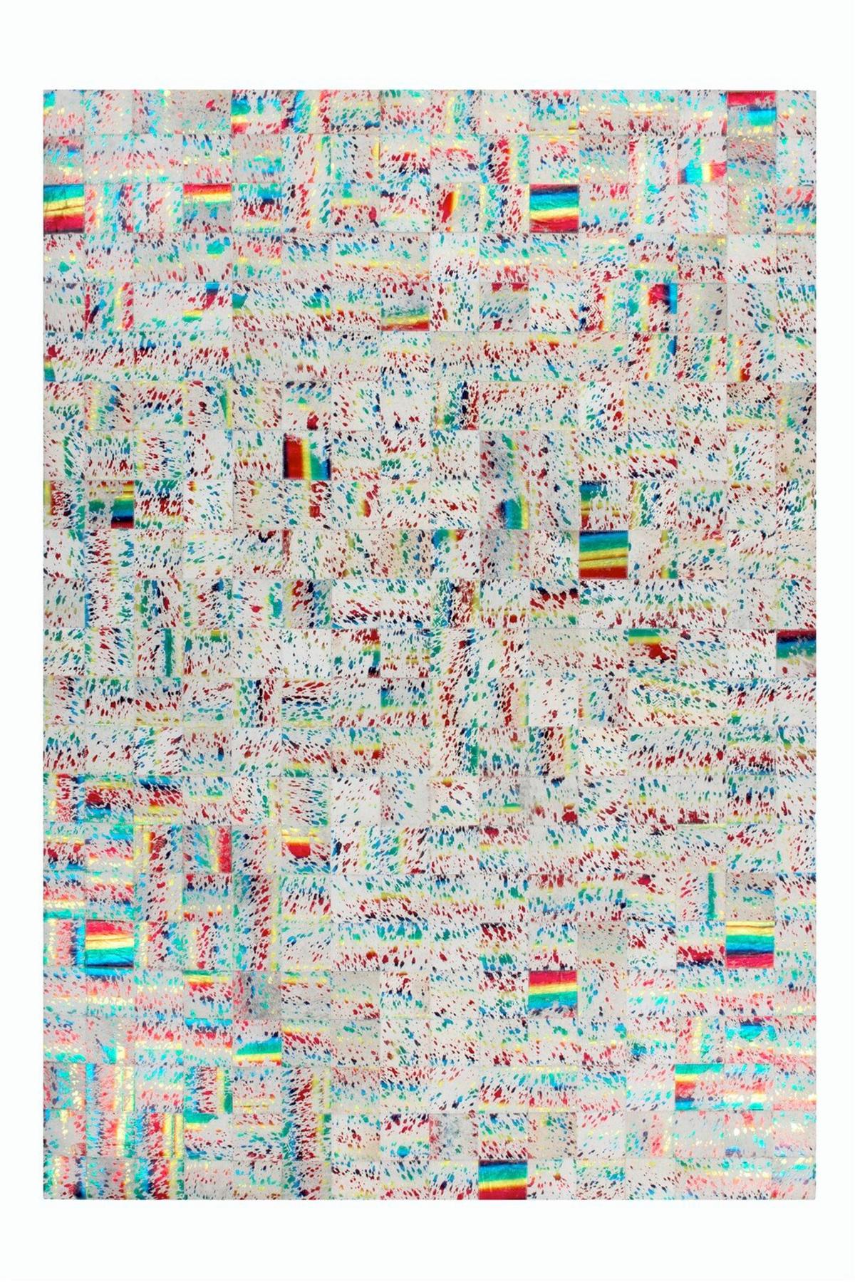 Flachwebteppich Multicolor, Beige, 120x170 cm - Beige/Multicolor, Design, Leder (120/170cm) - Kayoom