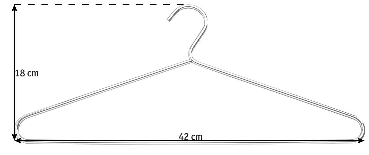 SADA ŠATNÍCH RAMÍNEK BRUNNI-5 - barvy chromu, kov (42/18cm) - Carryhome