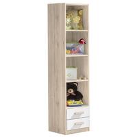 Regál CARIBA šírka 47cm - biela/farba duba, Design, kompozitné drevo/plast (47/197/38cm) - MID.YOU