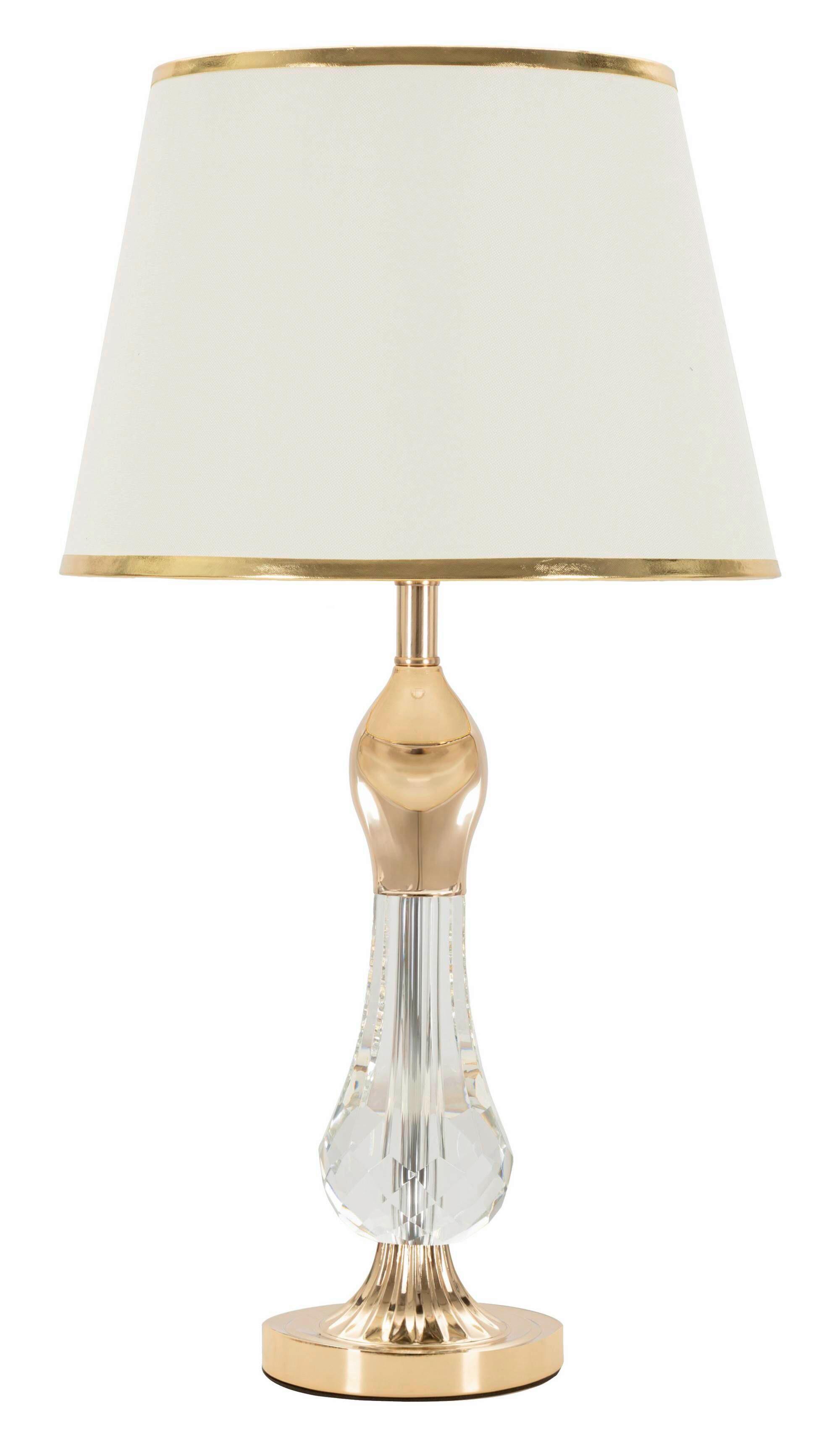 Tischleuchte Bratislawa Goldfarben B: 33 cm - Goldfarben, Basics, Glas/Textil (33/59/33cm)
