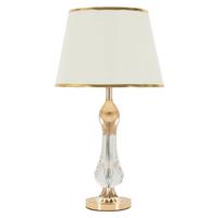 Tischleuchte Bratislawa Goldfarben B: 33 cm - Goldfarben, Basics, Glas/Textil (33/59/33cm)