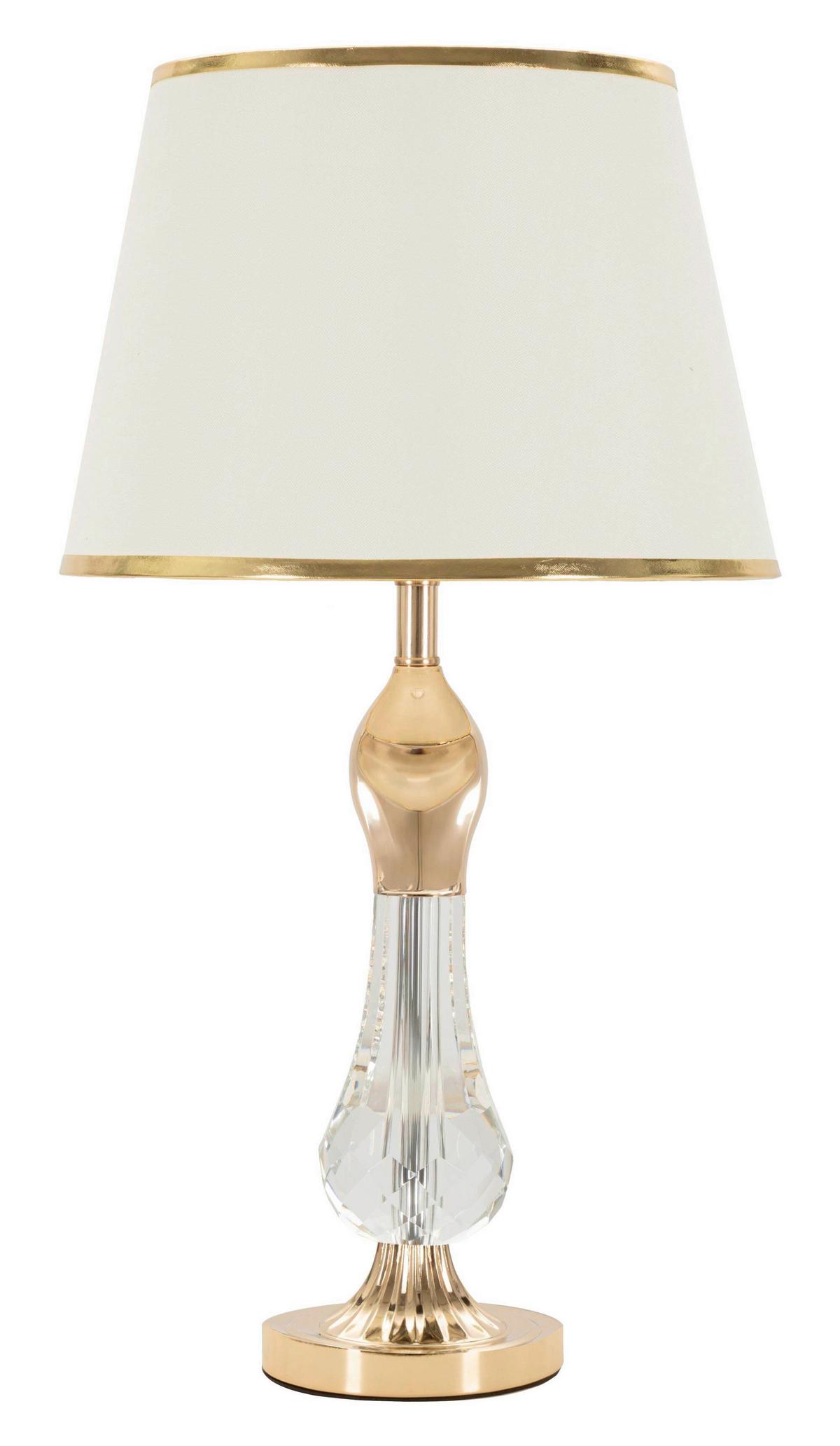 Tischleuchte Bratislawa Goldfarben B: 33 cm - Goldfarben, Basics, Glas/Textil (33/59/33cm)