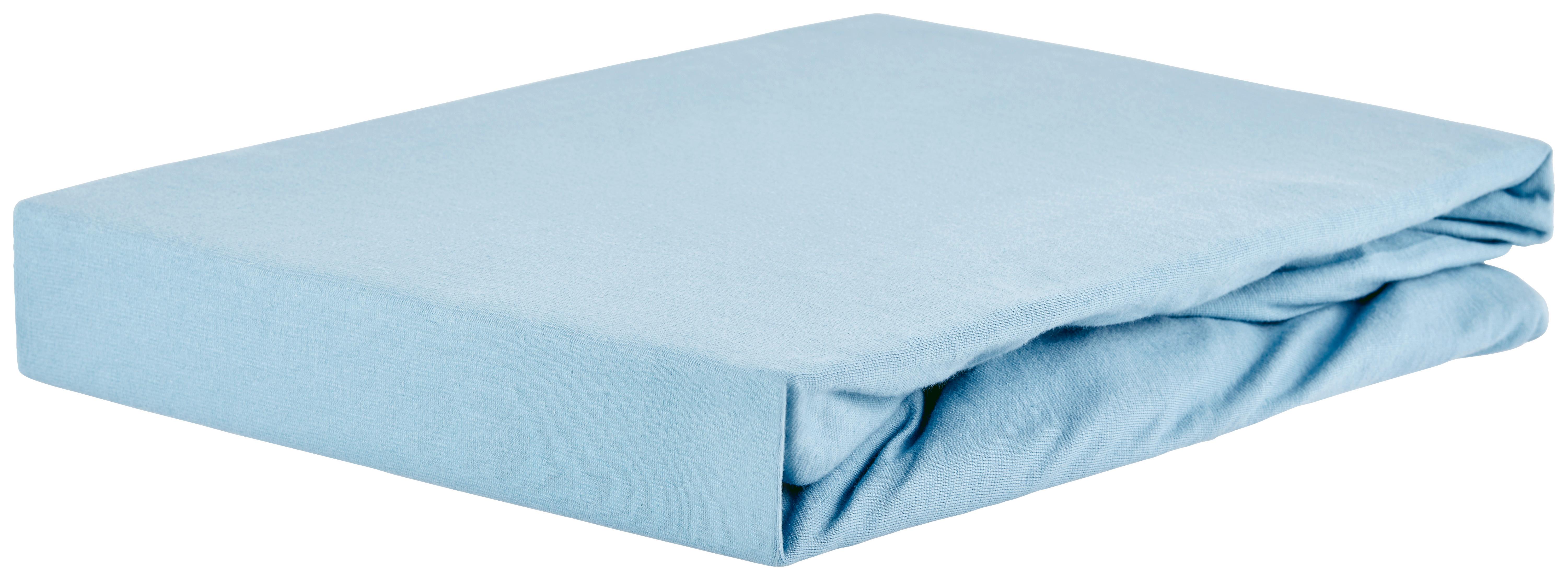 Spannleintuch Jardena Rauchblau 160x200 cm Baumwolle - Blau, KONVENTIONELL, Textil (140-160/200cm) - James Wood
