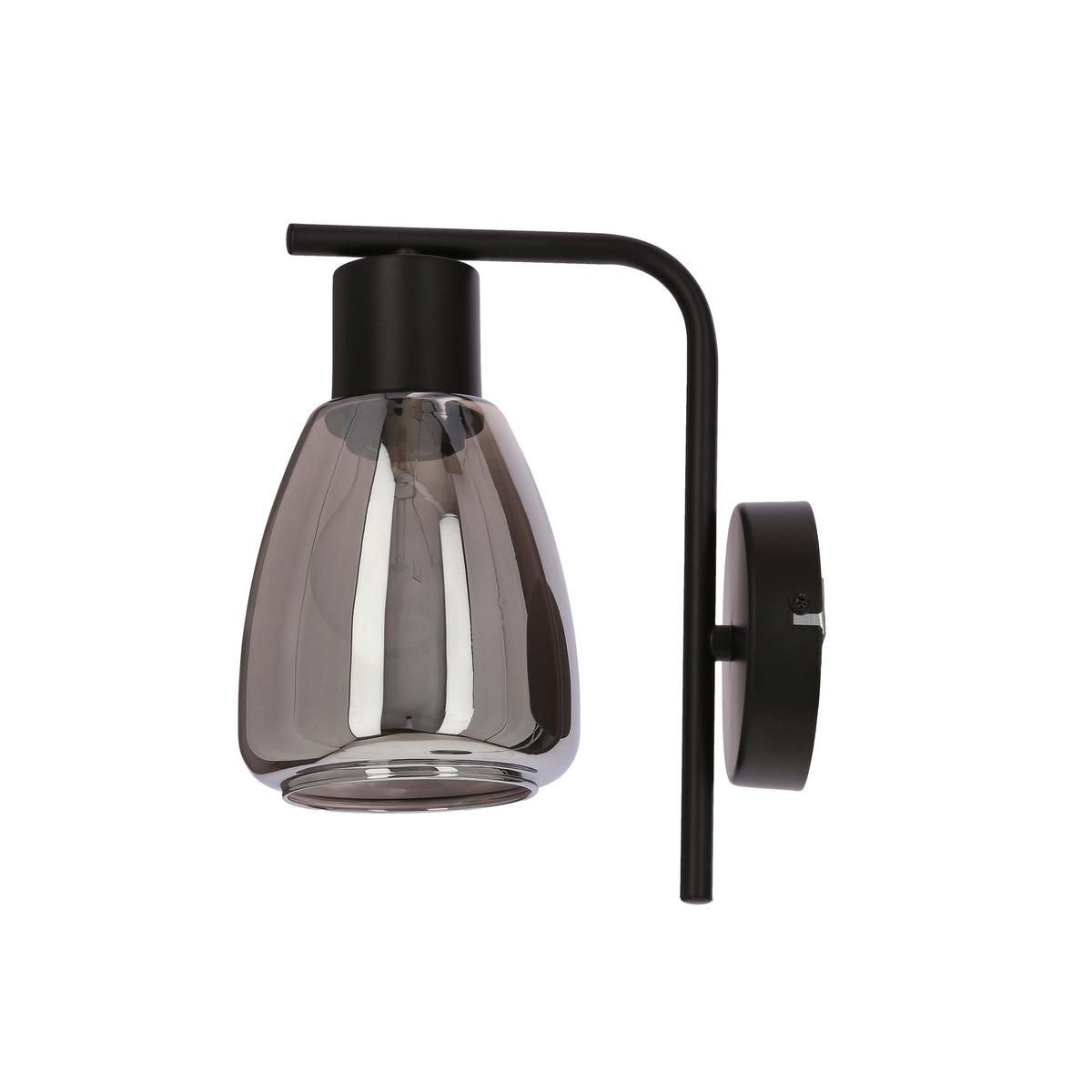 WANDLEUCHTE 21-35097 MOLDO - Schwarz, Design, Glas/Metall (17.4/12/23.5cm)