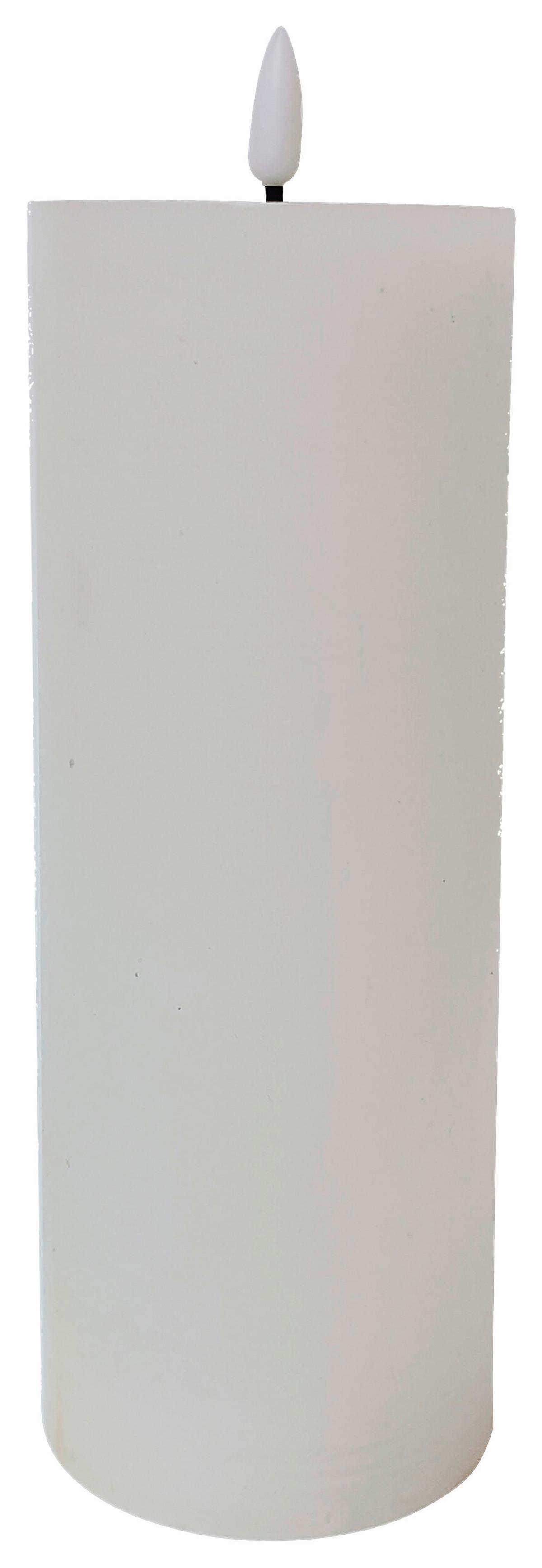 Svíčka s LED Mandy, V: 17,5cm - bílá, plast/přírodní materiály (7,5/17,5cm) - Premium Living