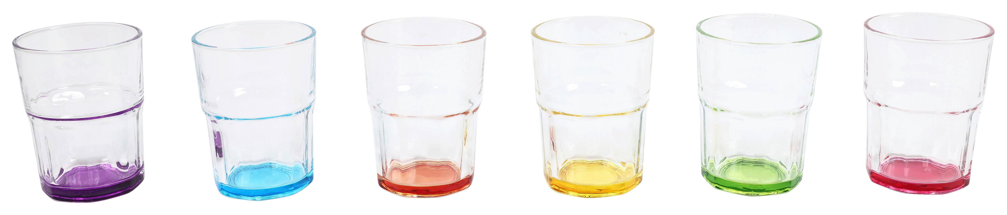 Trinkglas Sandy - Blau/Pink, Basics, Glas (7,8/10,3cm) - Luca Bessoni