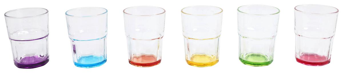 Trinkglas Sandy - Blau/Pink, Basics, Glas (7,8/10,3cm) - Luca Bessoni