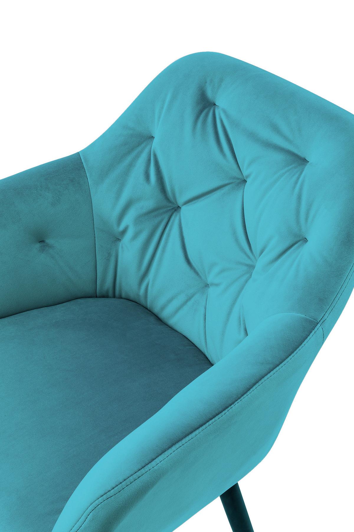 Armlehnstuhl Türkis B: 61 Cm - Türkis/Schwarz, MODERN, Textil/Metall (61/85/45cm) - Livetastic