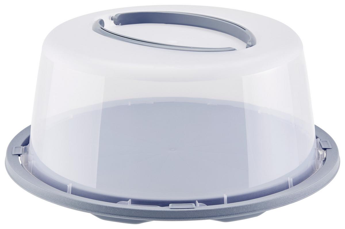 Kuchentransportbox Rund Josefa D/h: Ca. 34/15 Cm - Pastellblau/Transparent, MODERN, Kunststoff (34/15cm) - Luca Bessoni