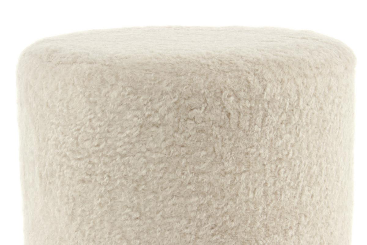 Pouf Plüsch Goldfarben/Beige D/H: ca. 35x35 cm - Beige/Goldfarben, Basics, Textil/Metall (35/35/35cm) - Kayoom