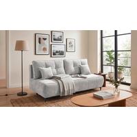Schlafsofa Elisa Silberfarben, Schlaffunktion - Silberfarben/Schwarz, MODERN, Textil (215/96/106cm) - MID.YOU