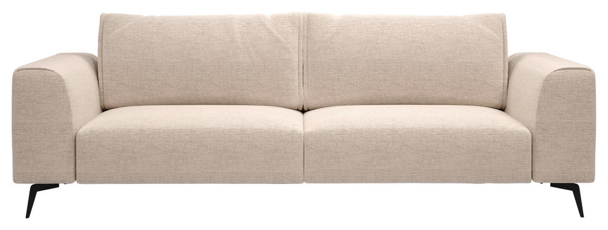 Čtyřmístná pohovka SEUL, béžová - černá/béžová, Design, kov/dřevo (302/87/88cm) - MID.YOU