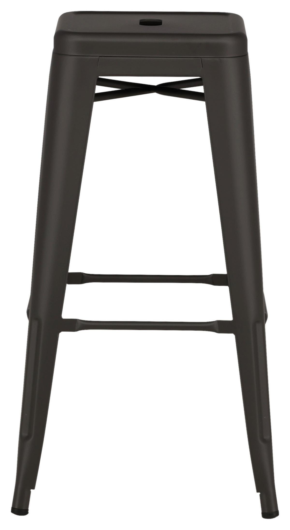 Barhocker-Set Tempe - Dunkelgrau, Design, Metall (43/76/43cm) - Livetastic