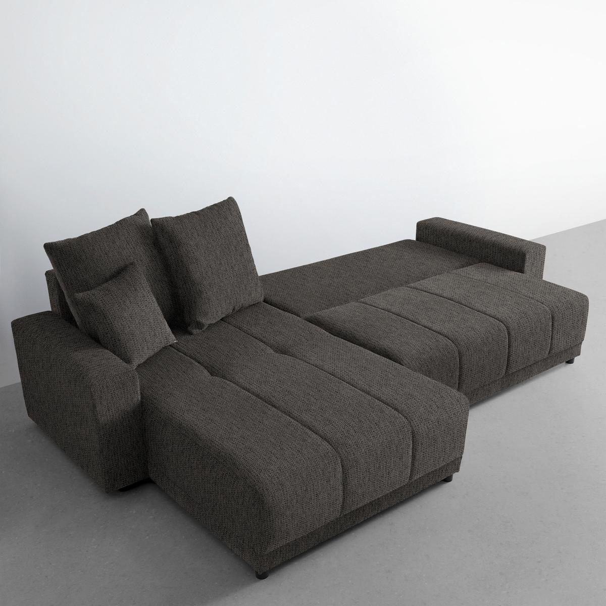 Rohová sedačka ALATRI, oboustr.,antracitová,s polšt. - černá/zelená, Moderní, textil/plast (289/90/176cm) - Based