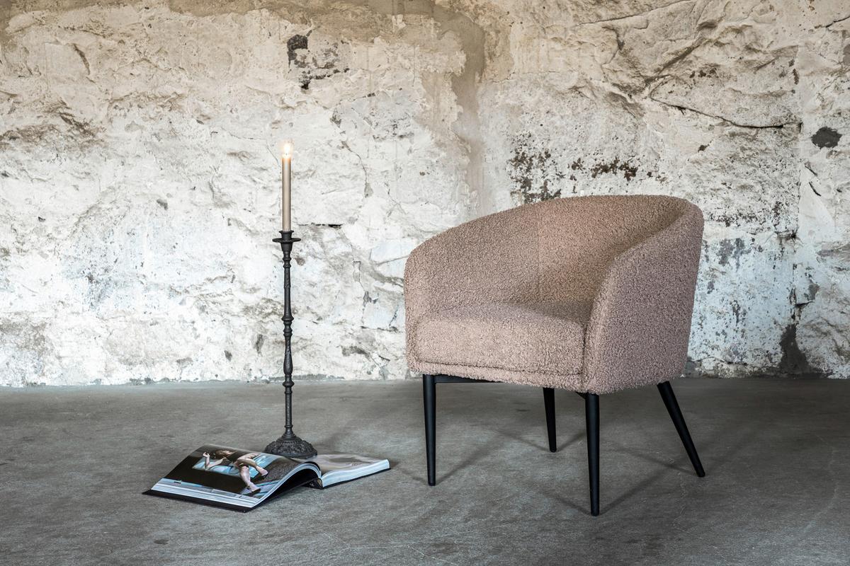 Sessel Fluffy - Braun, Design, Textil/Metall (83/70/64cm) - Livetastic