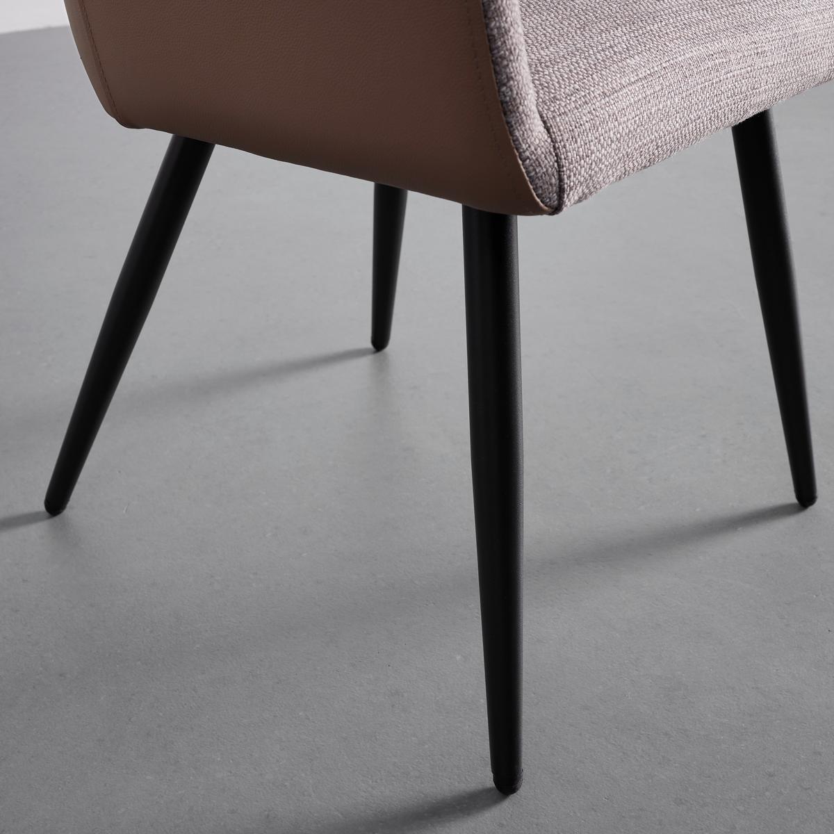 Jedálenská stolička Bianco pravá koža hnedá - hnedá/čierna, Modern, kov/koža (55,5/75,5/58cm) - Bessagi Home