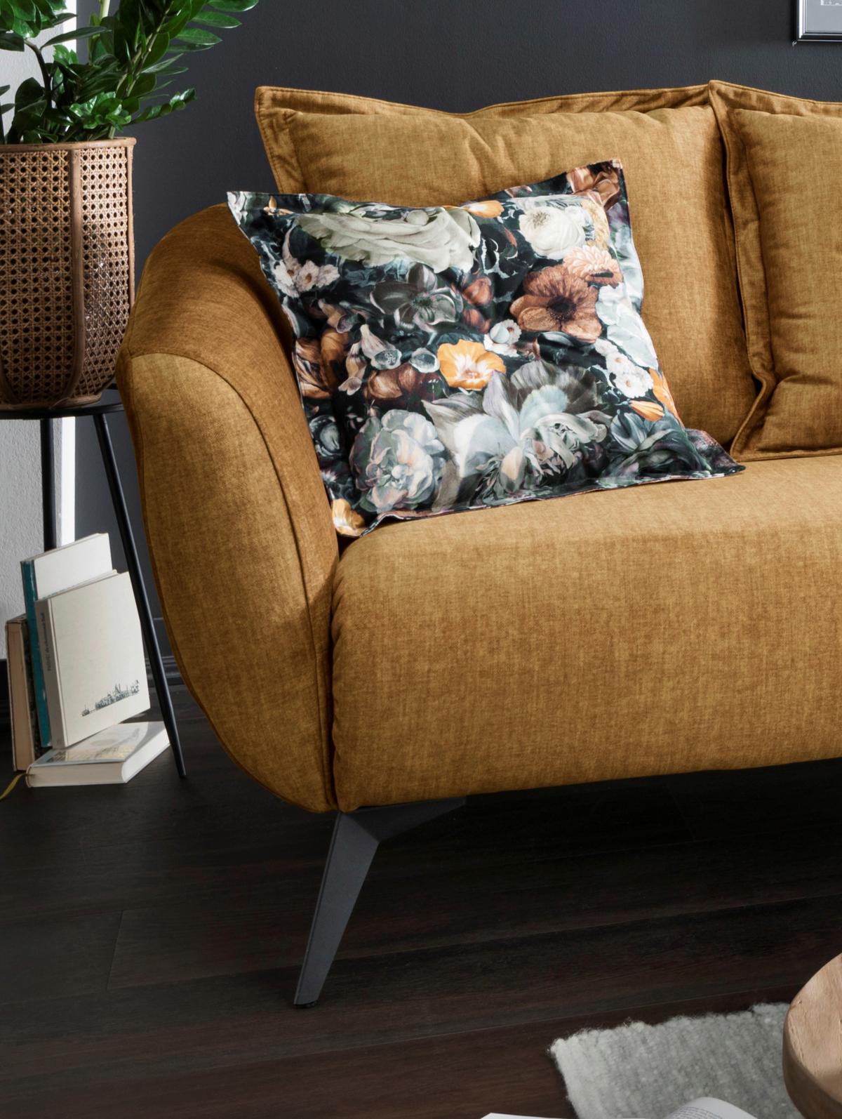 Ecksofa Baggio Mit Kissen Textil Gelb - Gelb/Multicolor, MODERN, Holz/Textil (277/162cm) - Livetastic