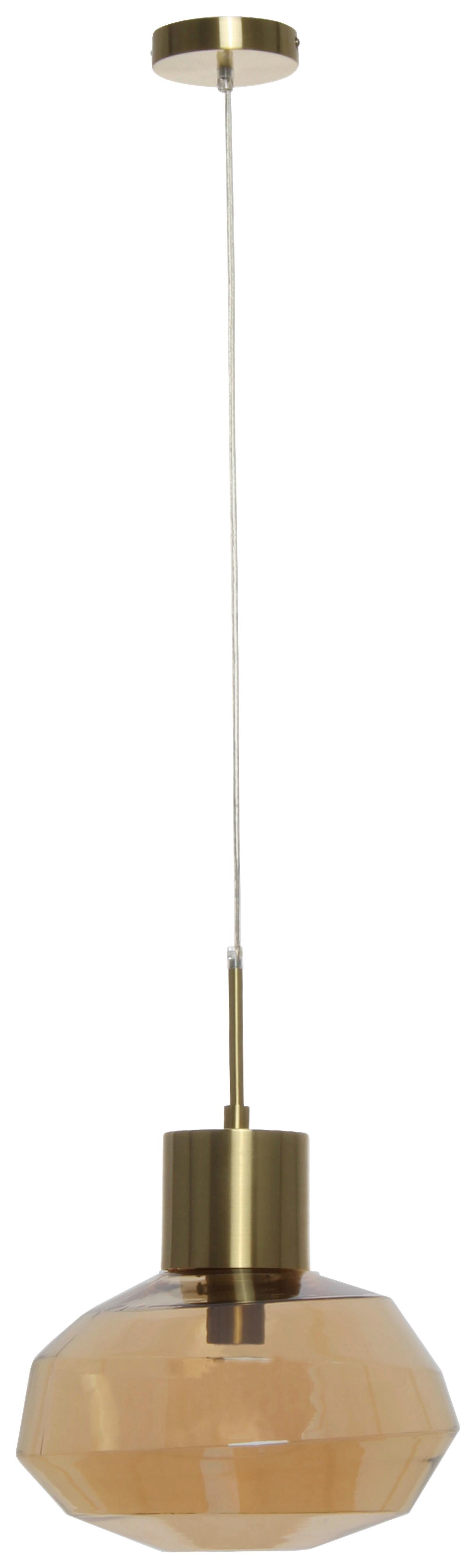 Hängeleuchte Vince 125 Bernsteinfarben B: 32 cm - Bernsteinfarben, Basics, Glas/Metall (32/32/32cm) - Kayoom