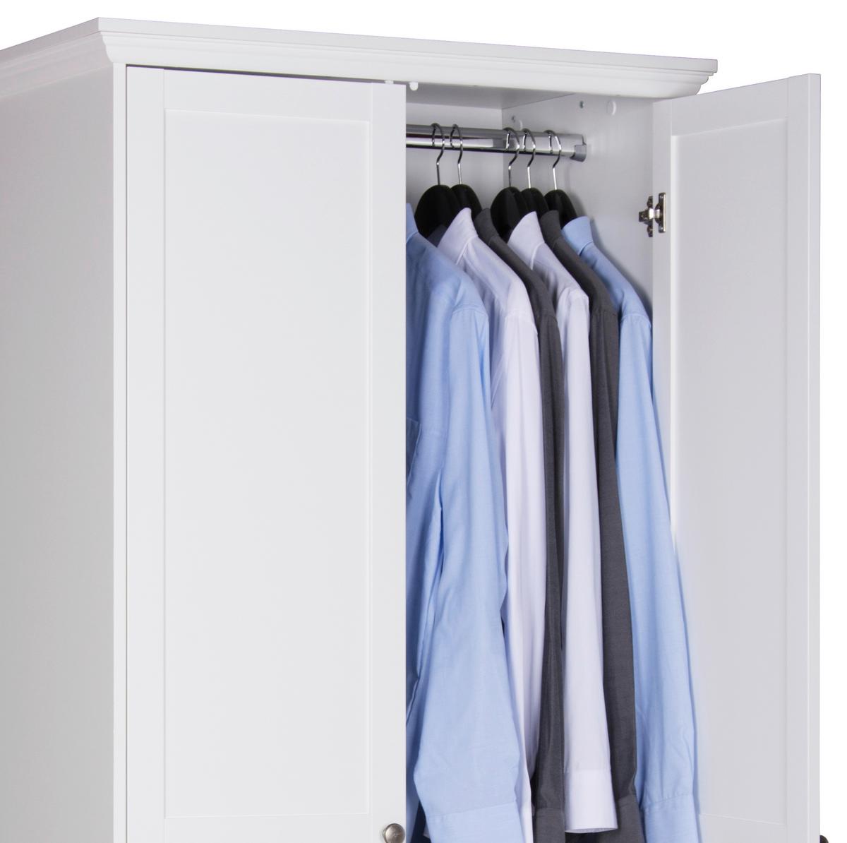 Kleiderschrank mit Schubladen 80cm Landwood 14 Weiß - Weiß, LIFESTYLE, Holzwerkstoff (80/200/51cm) - MID.YOU