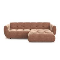 Rohová sedačka PANDA, pravá, staroružová ženilka - čierna/staroružová, Modern, textil/plast (280/178cm) - Premium Living