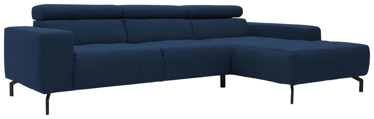 Ecksofa Cunelli Dunkelblau Webstoff - Schwarz/Dunkelblau, Design, Textil (292/175cm) - MID.YOU
