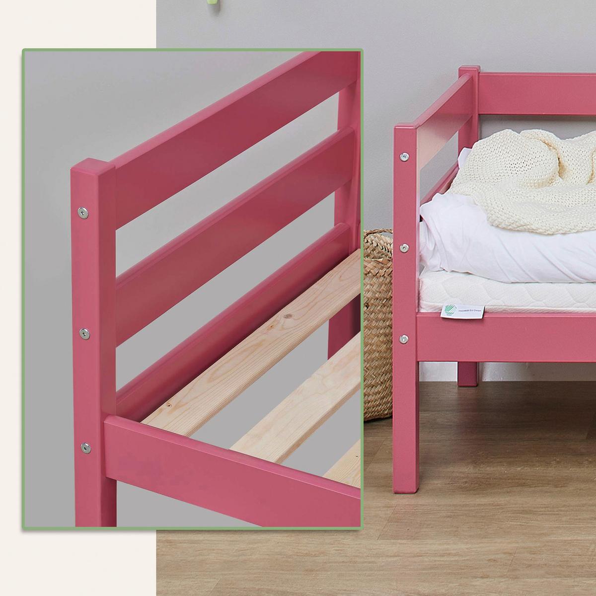 Kinder-/jugendbett Comfort Pink, Lf: 70x160 Cm - Pink, MODERN, Holz (70/160cm) - MID.YOU