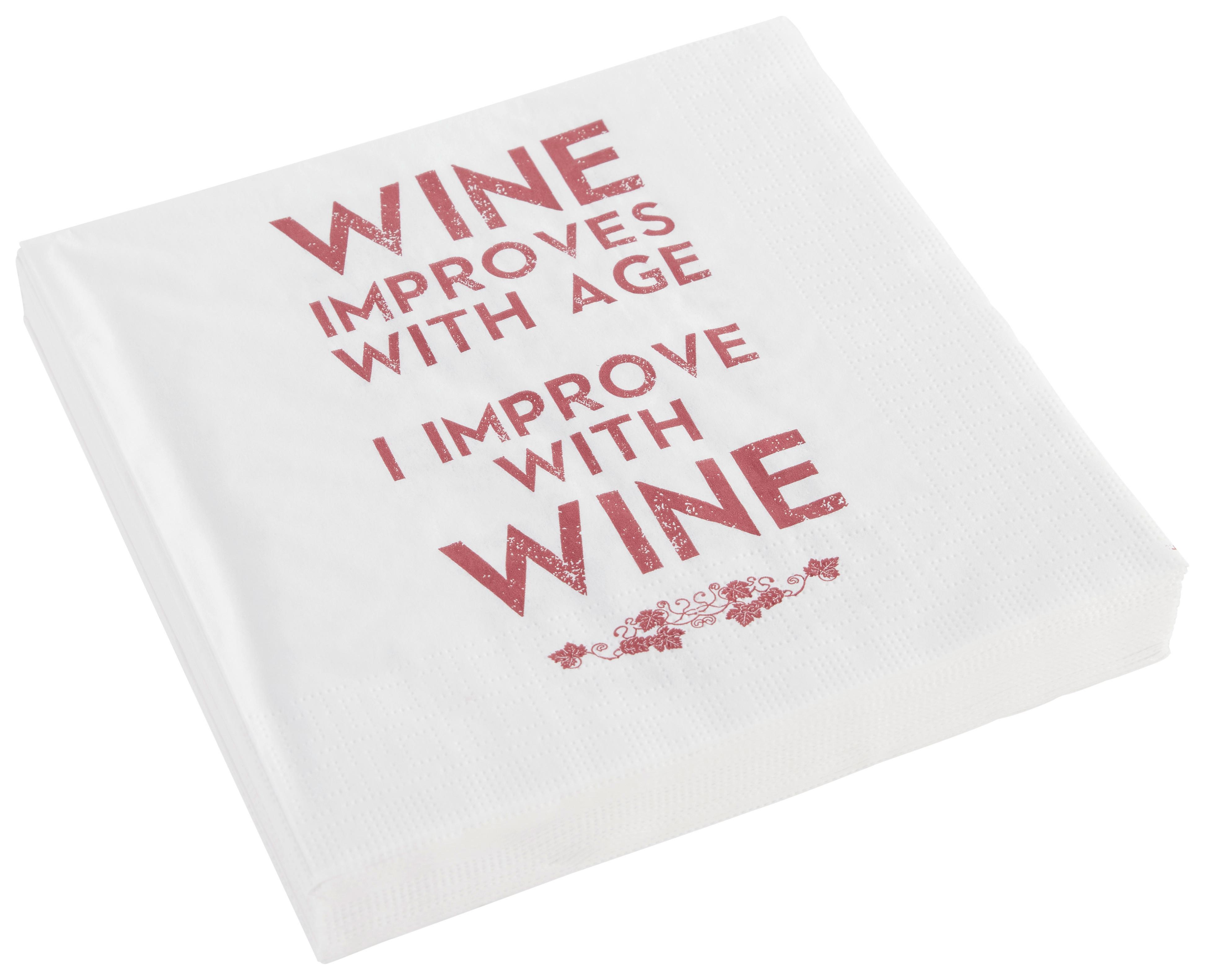 UBROUSEK KAI - bílá/vínově červená, papír (33/33cm)