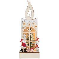 LED-Dekoleuchte Santa mit Schalter - Rot/Silberfarben, ROMANTIK / LANDHAUS, Holz (9/5/26cm) - James Wood