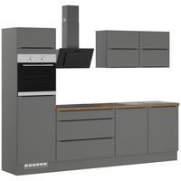 Küchenleerblock Ip3150 - Eiche dunkel/Graphitfarben, Design, Holzwerkstoff (280cm) - Impuls