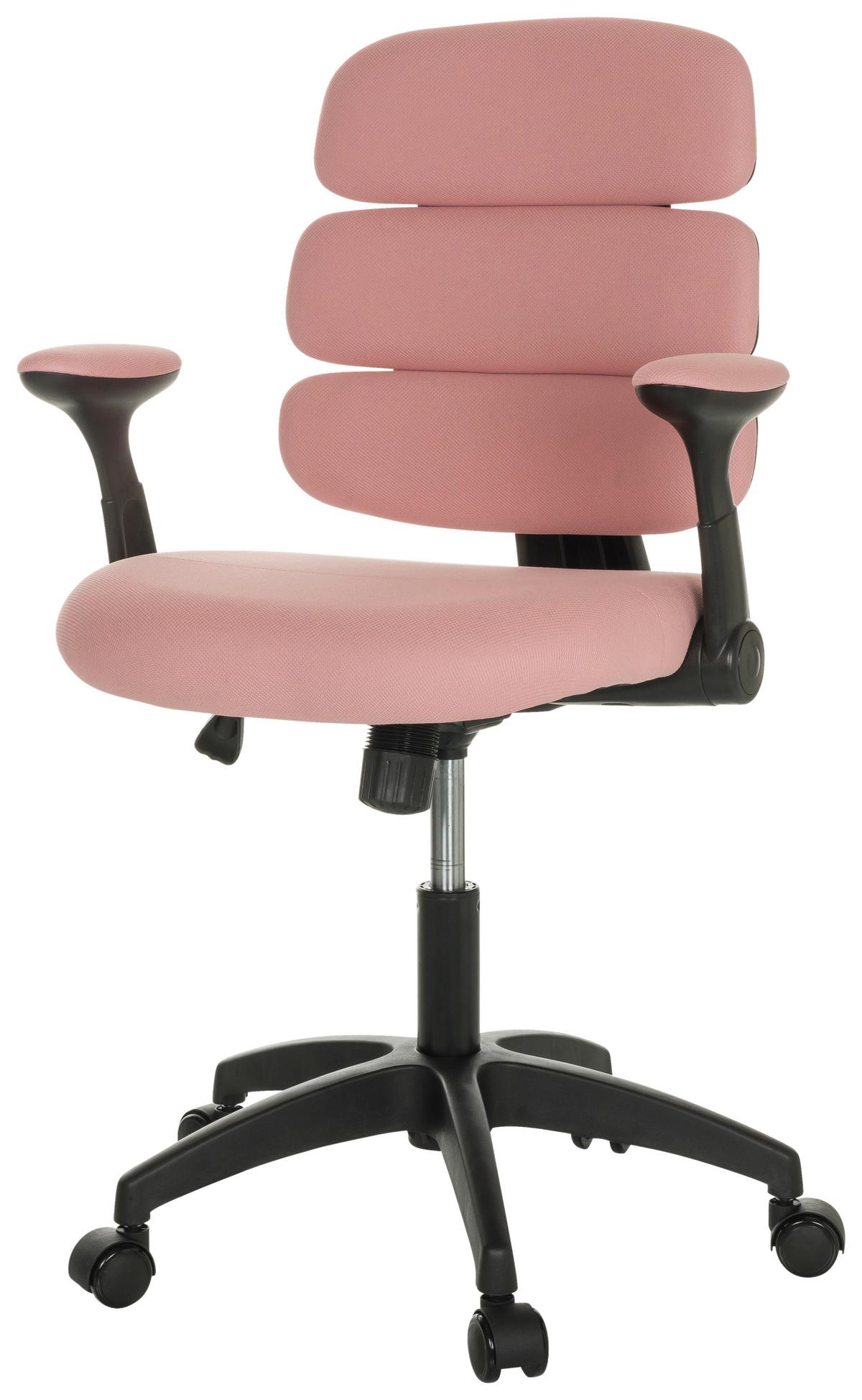 Jugenddrehstuhl Kid Ergolino B mit Armstützen Rosa Bis 100 Kg - Schwarz/Rosa, Basics, Kunststoff/Textil (62/86-97/62cm) - MID.YOU