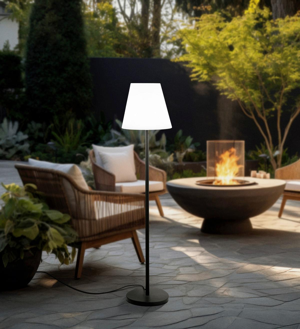 VENKOVNÍ STOJACÍ LAMPA ALGHERA - bílá/černá, Design, plast (39/148,5cm) - Eglo