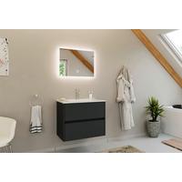 BADEZIMMER Limes, Graphitfarben B: 70 cm - Graphitfarben/Weiß, Basics, Keramik/Holzwerkstoff (70cm) - MID.YOU