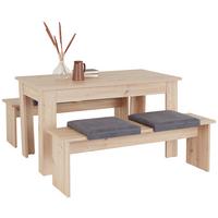 Essgruppe Paris 3-tlg. Eiche Artisan Dekor - Eiche Artisan, KONVENTIONELL, Holzwerkstoff (137/77/75cm)