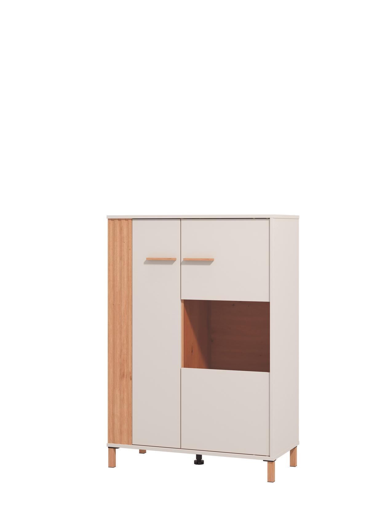 Vitrin Belfort - tölgyfa, Modern, faalapú anyag (85/122/40cm)