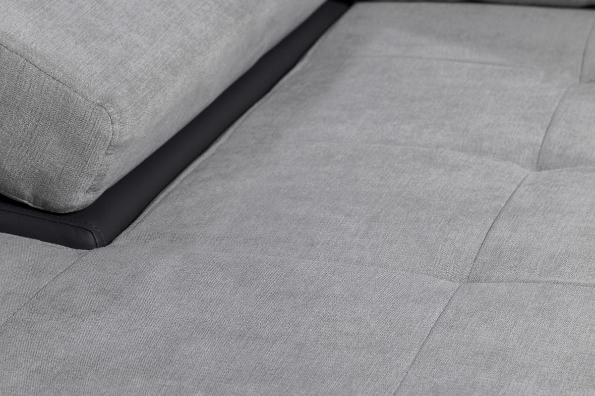 Sarokgarnitúra Joy I - világosszürke/barna, Design, textil (175/85/271cm)
