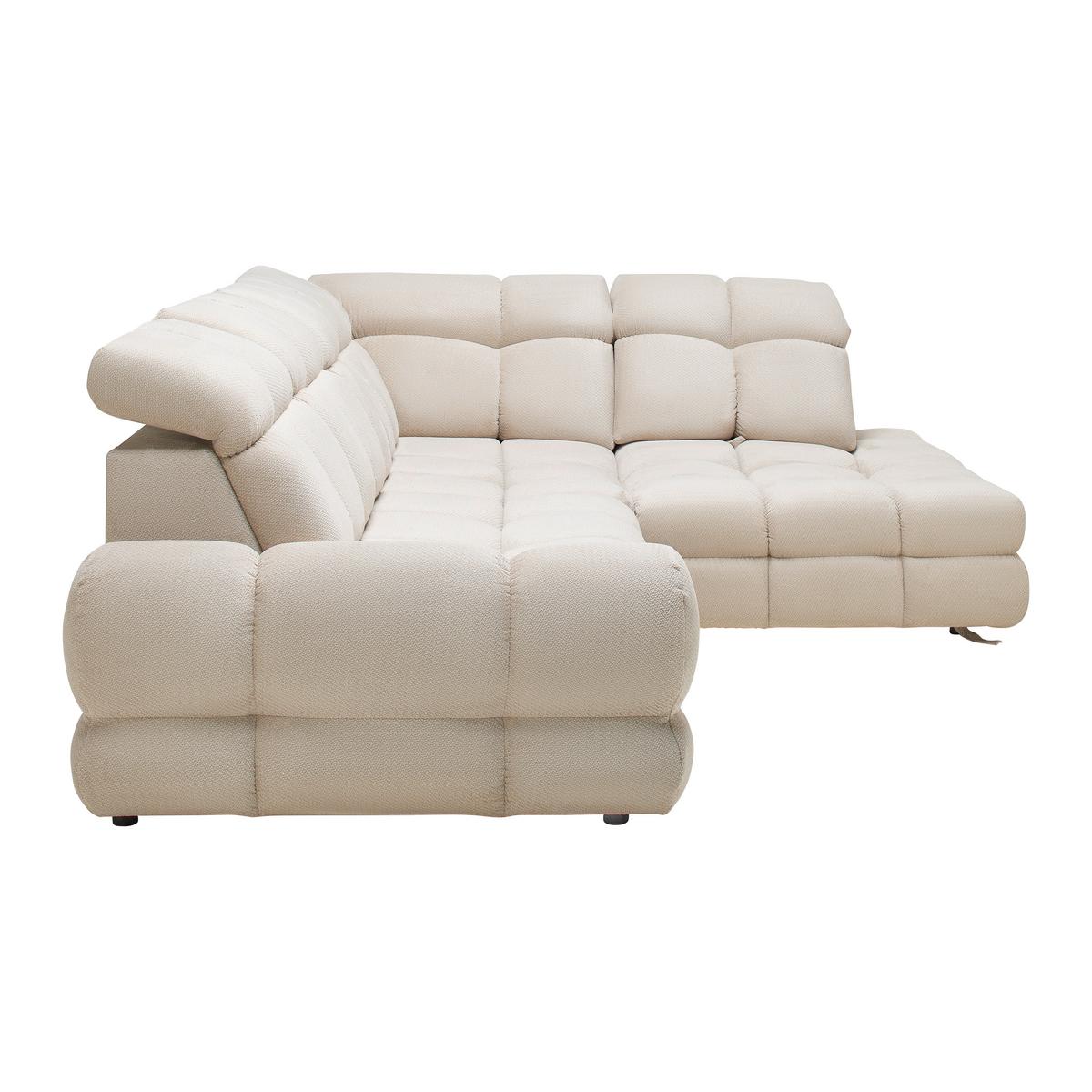 Rohová sedačka TOLLO L, pravá, béžová, elektrický výsuv - čierna/béžová, Modern, drevo/kompozitné drevo (302/217cm) - Premium Living