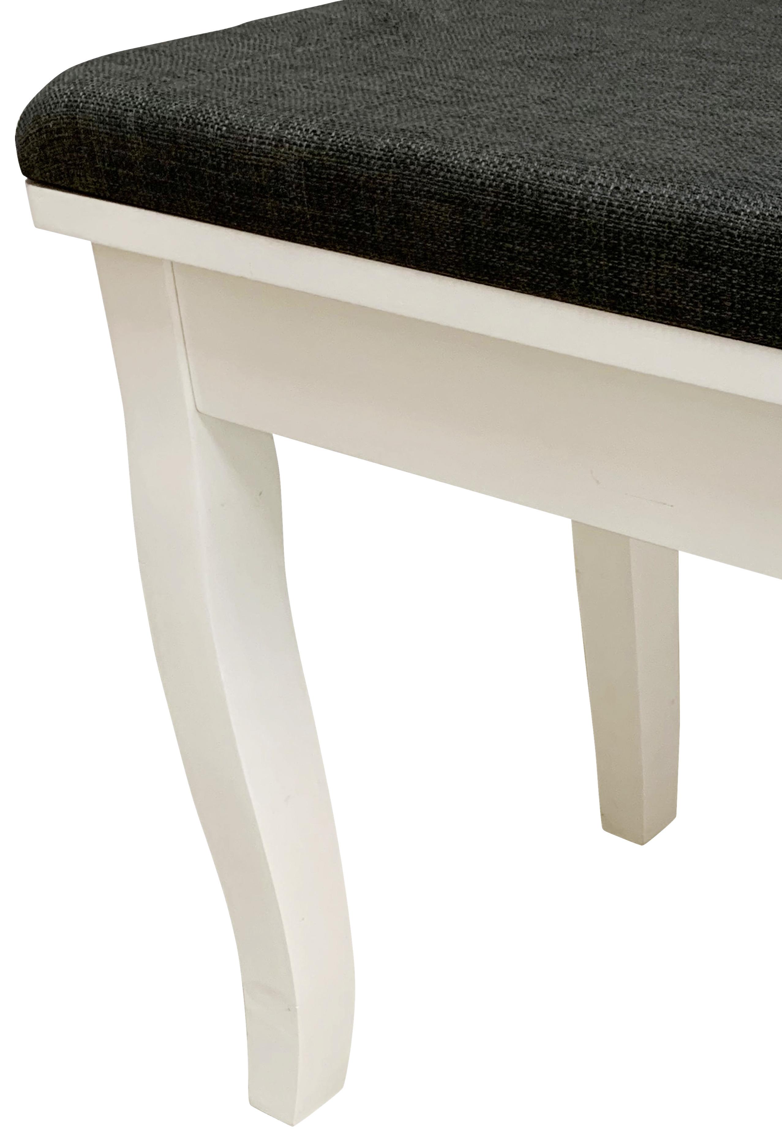 Hocker Mona Grau/Weiß Sitz Gepolstert H: 43 cm Eckig - Weiß/Grau, MODERN, Holz/Holzwerkstoff (40/43/30cm) - Luca Bessoni
