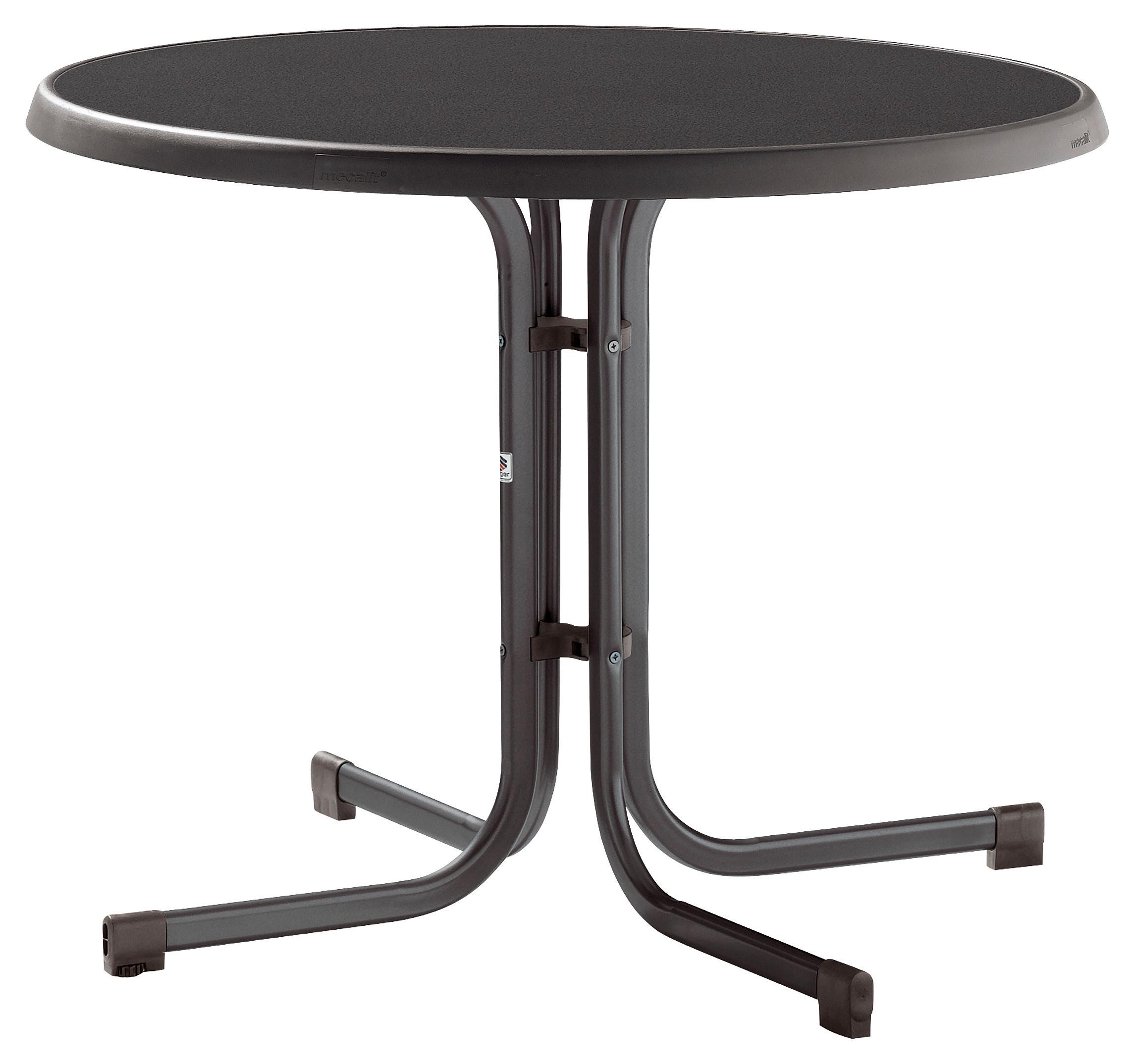 Gartentisch Klappbar Holzwerkstoff/metall ⌀ 86 Cm - Grau, MODERN, Holzwerkstoff/Metall (86/86/72cm) - Sieger