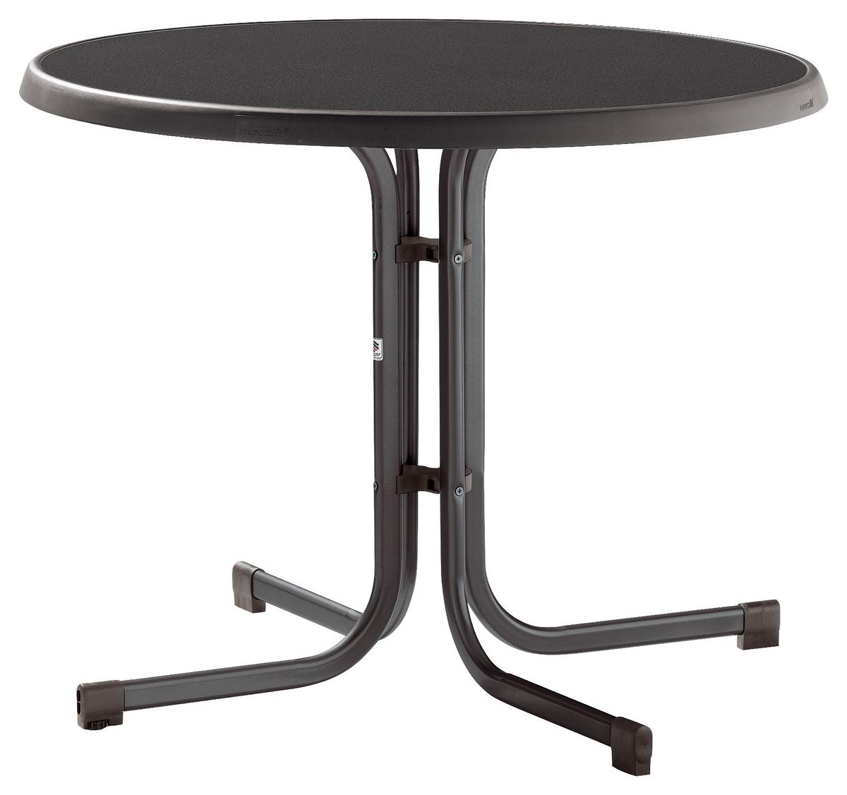 Gartentisch Klappbar Holzwerkstoff/metall ⌀ 86 Cm - Grau, MODERN, Holzwerkstoff/Metall (86/86/72cm) - Sieger